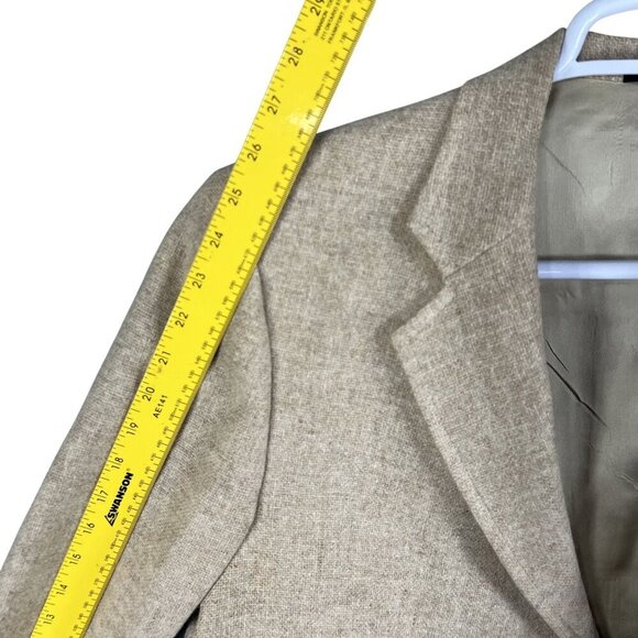 Peter England Men 46R Wool Blazer Suede Elbow Patches Button Detail Quiet Luxury - Picture 13 of 16